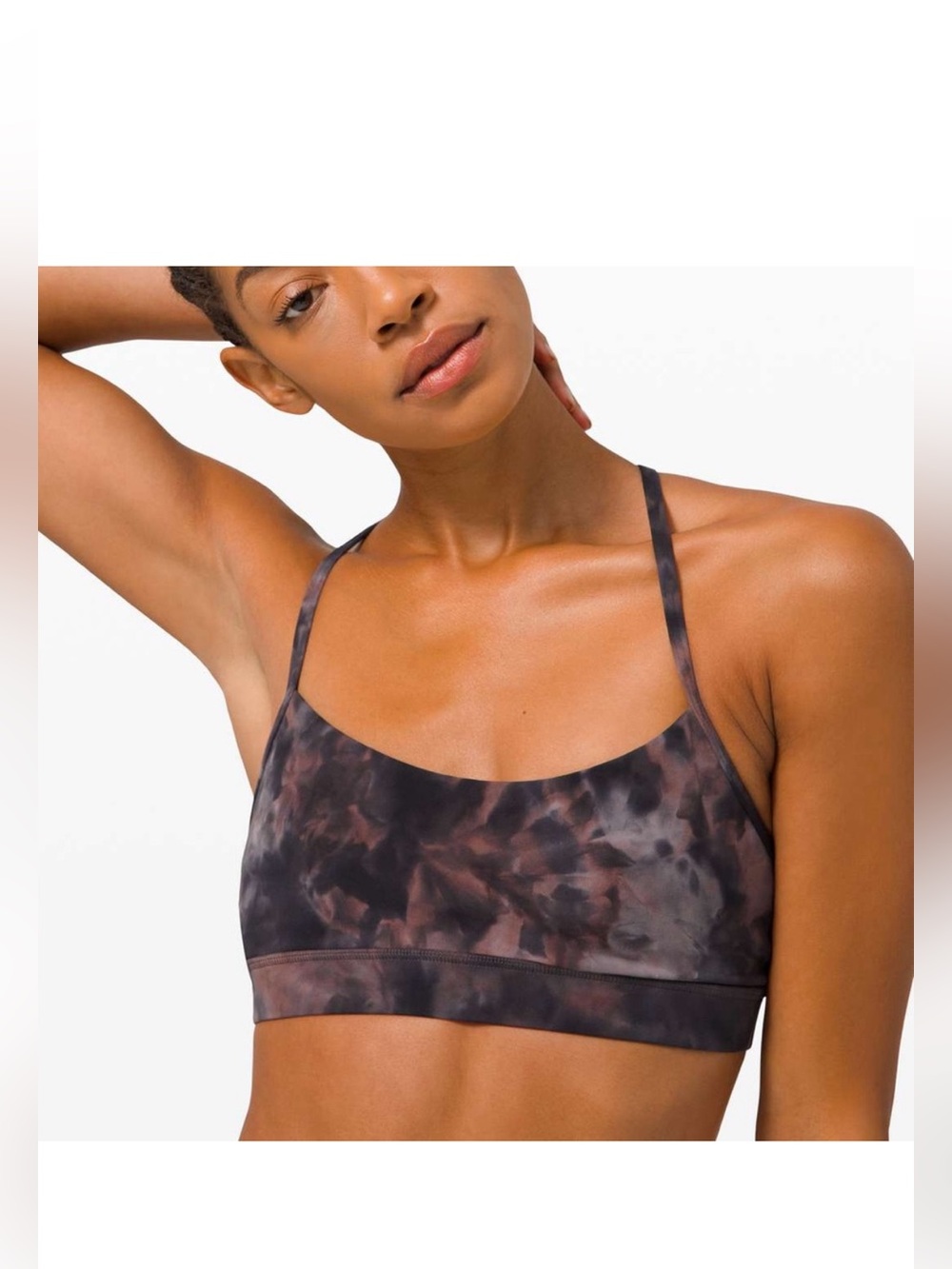 Lululemon Flow Y Bra Nulu Diamond Tie-Dye Graphite Size 6